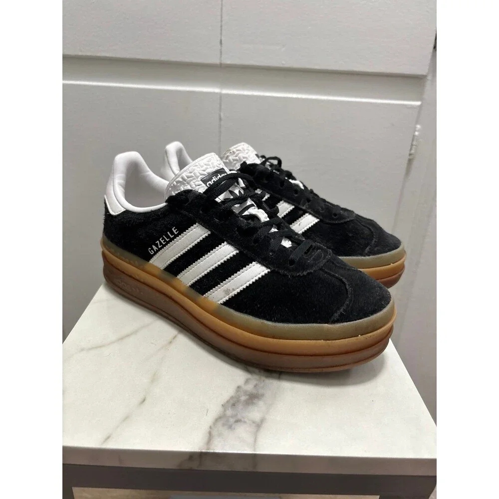 Adidas Gazelle Bold Core Black Cloud White Womens Shoes Size 7 Platform